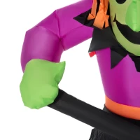 HOMCOM Helloween-Gartendeko Hexe mit Hexenkessel und Flammeneffekt, inkl. Gebläse, wetterfest, 115 x 108 x 182H cm(m-9)