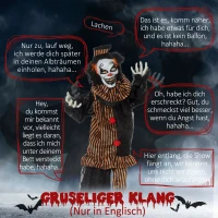 Outsunny Dekoracja Halloween Horror Clown ze specjalnymi efektami i dźwiękiem 100 cm x 18 cm x 153 cm(m-4)