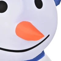 HOMCOM Schneemann Weihnachtsdekoration, LED-Lichter, 1,8 m, inkl. Gebläse, Weiß + Blau(m-8)
