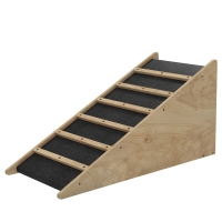 PawHut Pet Ramp, Dog Ramp, Pine Wood, Non-Slip Coating, 90 cm x 40 cm x 45 cm, Natural + Gray