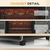 HOMCOM 20L 90-230℃ Mini Convection Oven, with Air Fry Function - Black(m-8)