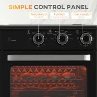 HOMCOM 20L 90-230℃ Mini Convection Oven, with Air Fry Function - Black(m-7)