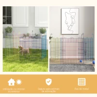 PawHut Parque para Animais de Estimação Parque para Cães Dobrável com 6 Painéis para Jardim Pátio Exterior Ø120x60 cm Multicor(m-7)