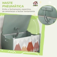 ZONEKIZ Baú de Brinquedos Organizador de Brinquedos para Crianças de 3 a 8 Anos com Estampado em Animaos 60x37x39 cm Verde(m-5)