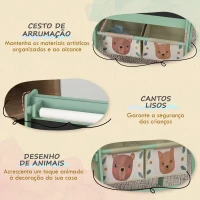 AIYAPLAY Cavalete para Crianças 3 em 1 Cavalete de Arte com Rolo de Papel Quadro e 2 Cestas de Armazenamento 54x46,5x93 cm Verde(m-5)