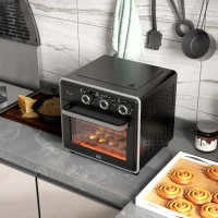 HOMCOM 20L 90-230℃ Mini Convection Oven, with Air Fry Function - Black(m-2)