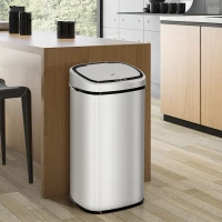 HOMCOM Kitchen Bin, 68L Stainless Steel Sensor Bin, Automatic Recycling Bins for Kitchen, Silver(m-2)