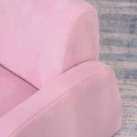 HOMCOM 2-in-1 Kids Armchair, Toddler Sofa Bed, with Wood Frame, for Bedroom, Playroom - Pink(m-7)