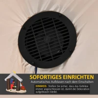 HOMCOM Aufblasbarer Weihnachtsbogen 2 m Bibel-Bogen von Jesus' Geburt Weihnachtsdekoration Aufblasbare Weihnachtskrippe 1,8 m Bogen mit LED-Lichter wasserdicht automatisches Aufblasen Polyester(m-6)