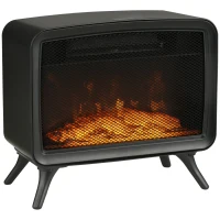 HOMCOM Electric Fireplace Stove, Freestanding or Tabletop, with LED Flame Effect, Overheating Protection, 800W/1600W(m-1)