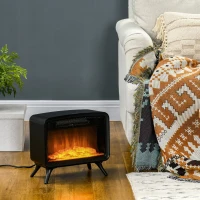 HOMCOM Electric Fireplace Stove, Freestanding or Tabletop, with LED Flame Effect, Overheating Protection, 800W/1600W(m-10)