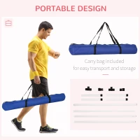 PawHut 4 Piece Dog Agility Training Equipment for Dog Agility Course with Adjustable Height Jump Bars, Included Carry Bag, & Displacing Top Bar, White(m-5)