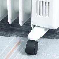 HOMCOM 2000W Digital Oil Filled Radiator, 9 Fin, Portable Electric Heater with LED Display, Timer, 3 Heat Settings, Safety Cut-Off and Remote Control, White(m-10)