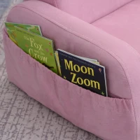 HOMCOM 2-in-1 Kids Armchair, Toddler Sofa Bed, with Wood Frame, for Bedroom, Playroom - Pink(m-9)