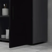 kleankin Dulap pentru chiuveta de baie cu usi dulap pentru chiuveta cu piedestal din lemn cu raft reglabil negru(m-9)