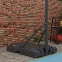 SPORTNOW Cos de baschet  reglabil pe inaltime pentru gradina piscina baza umpluta spatiu pentru minge cos baschet exterior inaltime reglabila cos de baschet pentru adulti plasa pentru cos de baschet postament cu roti panou pe structura otel(m-9)