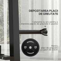 SPORTNOW Suport pentru Haltere, Suport Multifuncțional pentru Depozitarea de Halterelor de Gimnastică, 131x75x80 cm, Negru(m-7)