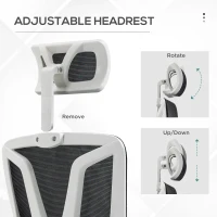 Vinsetto Scaun de Birou pentru Acasa Spatar Inalt Scaun Birou pentru Calculator Tetiera Reglabila Suport Lombar Suport pentru Brate Suport pentru Picioare Spatar Rabatabil Negru Pentru scoala computer mobila de studiu ergonomic pentru birou(m-7)