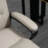 Vinsetto Scaun de Birou cu Spatar Inalt Scaun de Birou din Piele PU cu Umplutura Dubla Brat Roti Pivotante Inaltime Reglabila Gri Deschis pentru scoala computer mobila de studiu ergonomic pentru birou munca modern contemporan dormitor ergonomic cu masaj(m-7)