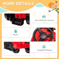 HOMCOM Tractor pentru Condus 3 in 1 Excavator Buldozer Masina de Intins Asfaltul pentru Condus Joc de Rol Camion de Contruit fara Alimentare cu Muzica(m-6)