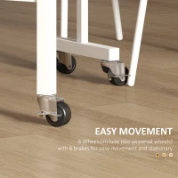HOMCOM Masa plianta cu foi cu rotile masa de economisire a spatiului pentru living bucatarie din MDF otel maro pentru sufragerie camera de zi dormitor(m-6)