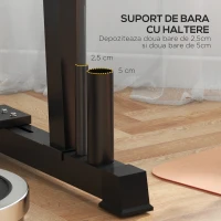 SPORTNOW Suport pentru Haltere, Suport Multifuncțional pentru Depozitarea de Halterelor de Gimnastică, 131x75x80 cm, Negru(m-6)