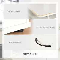 Homcom Birou PC 120 × 55 cm PAL+Otel cu Sertare & Raft Monitor(m-6)