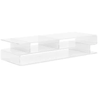 HOMCOM Suport din Acril pentru Monitor cu Depozitare Tastatura Raft Organizator de Birou de Depozitare pe Niveluri(m-10)