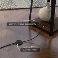 HOMCOM Lampa de Podea Rafturi Lampi Moderne Inalte Independente pentru Camera de Zi Dormitor cu Abajur din Material Textil lampa de masa veioza decor stil vintage decor casa iluminat casa lampa din rattan otel lemn metal(m-6)