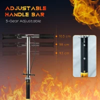 HOMCOM Trotinetă Pliabilă pentru Copii 7-14 Ani, Reglabilă pe 3 Înălțimi, Roți Mari din Plastic și Metal, 86x35x93/98/103 cm, Negru(m-4)
