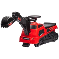 HOMCOM Tractor pentru Condus 3 in 1 Excavator Buldozer Masina de Intins Asfaltul pentru Condus Joc de Rol Camion de Contruit fara Alimentare cu Muzica(m-10)