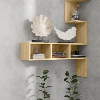 Raft de depozitare HOMCOM MDF cu rafturi deschise pentru sufragerie si dormitor, 80x20x128,5 cm, de culoare stejar(m-9)