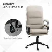 Vinsetto Scaun de Birou cu Spatar Inalt Scaun de Birou din Piele PU cu Umplutura Dubla Brat Roti Pivotante Inaltime Reglabila Gri Deschis pentru scoala computer mobila de studiu ergonomic pentru birou munca modern contemporan dormitor ergonomic cu masaj(m-4)