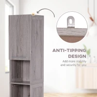 Kleankin Coloana Baie 30×32×172,5 cm – Alba cu Rafturi & Dulapuri(m-5)