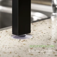 HOMCOM Afdruiprek voor vaat, in lengte verstelbaar van 51-93 cm, veel elementen, flexibele indeling, 93 x 30 x 52 cm, zwart(m-9)