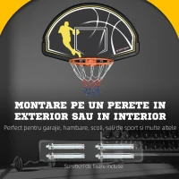 sportnow Cos de Basket pentru copii si adulti de interior si exterior din otel si PE, 110x90x70 cm, Negru si Galben(m-4)