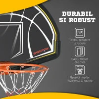 sportnow Cos de Basket pentru copii si adulti de interior si exterior din otel si PE, 110x90x70 cm, Negru si Galben(m-5)