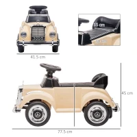 HOMCOM Macchina Elettrica per Bambini 18-48 Mesi Licenza Mercedes-Benz con Musica, Beige(m-3)