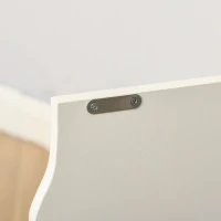 HOMCOM Bookcase with Door and Fabric Drawer, 3 Tier Bookshelf Display Cabinet with Wooden Legs for Living Room Bedroom Study, White(m-8)