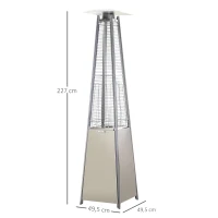 Outsunny Garden Deck Pyramid Patio Heater Propane Gas Flame Warmth(m-3)