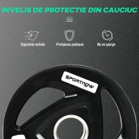 SPORTNOW Set de 2 discuri de 5kg greutate din otel cu acoperire din cauciuc, gaura Ø5cm pentru mreana si manere pentru utilizare manuala(m-6)