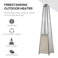 Outsunny Garden Deck Pyramid Patio Heater Propane Gas Flame Warmth(m-6)