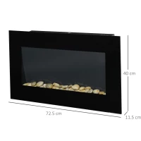 HOMCOM 1000W/2000W Electric Wall Fireplace w/ LED Flame Effect Timer Remote Sleek Stylish Safe Home Heating 20-25㎡(m-3)