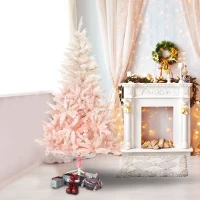 HOMCOM 6FT Pink Artificial Christmas Tree, Xmas Holiday Decoration Ornament with Metal Stand, for Pretty Home(m-13)