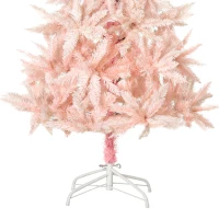 HOMCOM 5ft Pink Artificial Christmas Tree Holiday Home Decoration Ornament with Metal Stand(m-13)