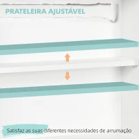 HOMCOM Secretária de Parede Moderna Dobrável Multifuncional com Prateleiras de Armazenamento Carga 40 kg 64x20x60 cm Branco(m-5)