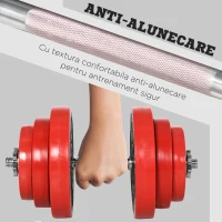 Homcom Set Greutati Gantera 40 kg – Reglabile pentru Sport Acasa(m-5)