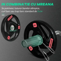 SportNow Set 2 Discuri 10 kg – Otel cu Cauciuc, Ø5 cm(m-5)