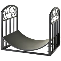 Outsunny Iron Arched Log Rack Black(m-1)