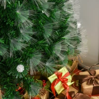 HOMCOM 6ft White Light Artificial Christmas Tree w/ 230 LEDs Star Topper Tri-Base Full Bodied Seasonal Decoration Pre-Lit Home(m-11)